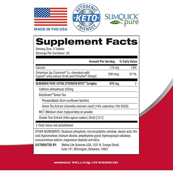 Slimquick Pure 3x Extra Strength Pill for Women, Helps Achieve Weight Goals, Helps Metabolism, Lose Excess Water, Keeps Full for Longer with Green Tea Extract, Caste Tree, Caffeine, MCT Oil - 60 Count - Image 2