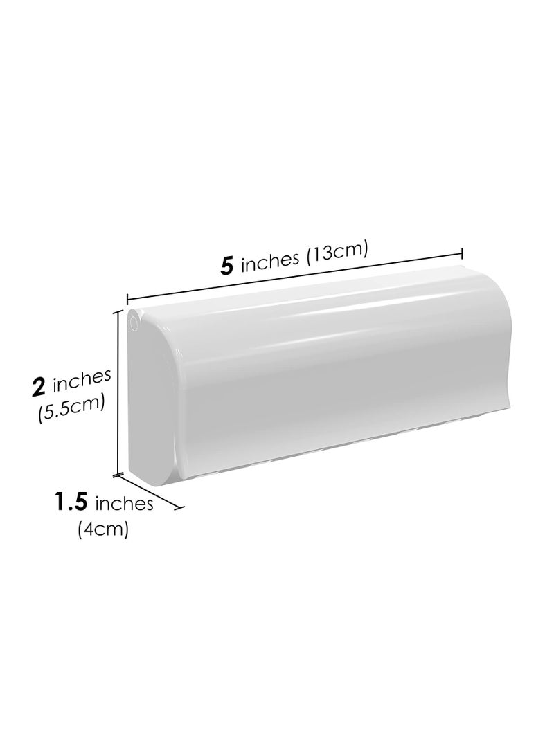 SYOSI حامل فرشاة أسنان 6 فتحات مثبت على الحائط، حامل فرشاة أسنان مرآة RV مع غطاء، قاعدة تخزين فرشاة أسنان لاصقة ذاتية لحوض الحمام، الدش، المعرض، المطبخ، RV، المخيم (1 عبوة) - Image 4