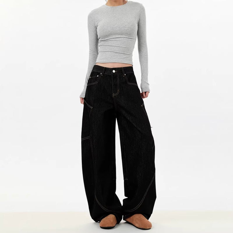 Unisex Classic Denim Jeans Loose Fit Daily Outdoor Wear - Image 3