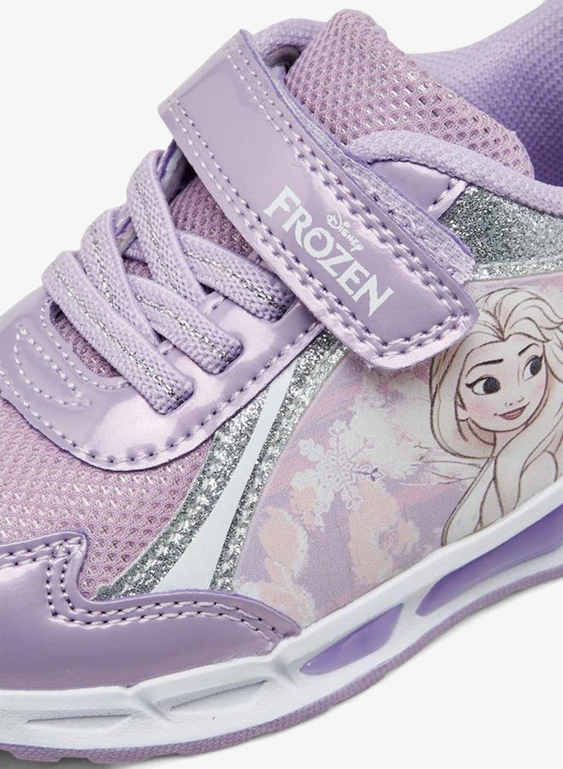 Disney Frozen Print Light-Up Sneakers With Hook And Loop Closure - Image 4