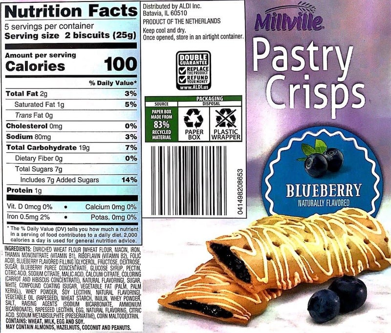 Millville Pastry Crisp Naturally Flavor (10 Bars) (Blueberry) - Image 2