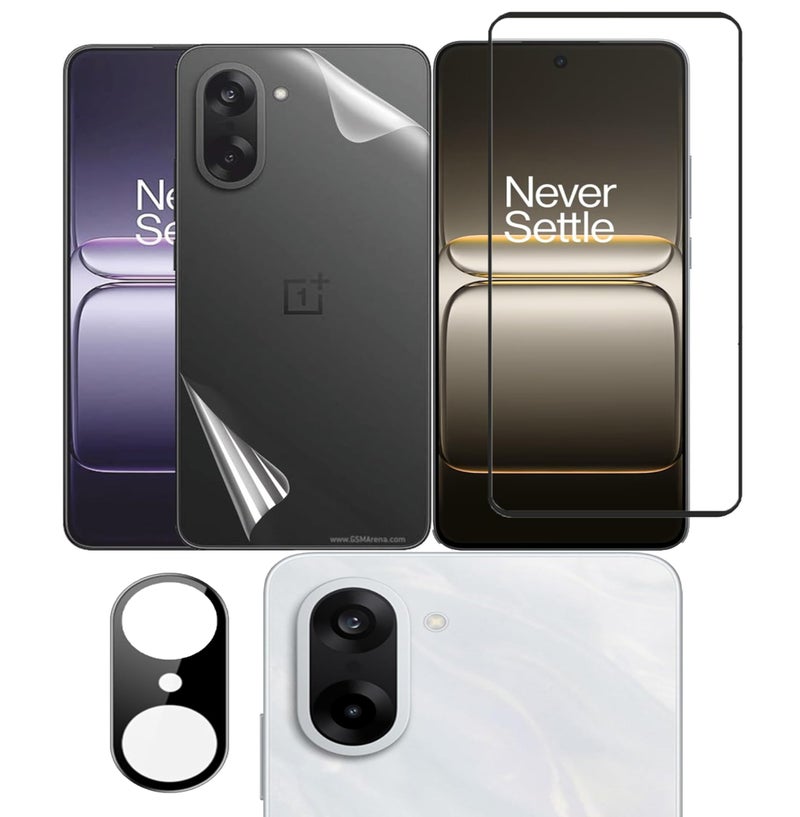 FabeKee Tempered Glass Screen Protector Compatible for OnePlus Nord CE5 | Front And Back Screen Guard With camera lens protector (Nord CE5, Combo) - Image 1