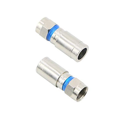 PASOW Compression RG6 F Connector Coax Coaxial Adapter Plug for Satellite & Cable TV (25 Pack) - Image 3