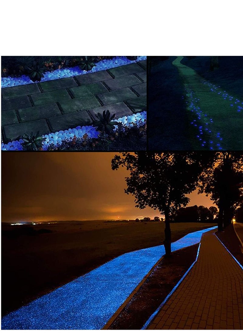 SYOSI - Glowing Pebbles, Glow in the Dark Stones Rocks Luminous Cobblestones for Garden Walkways Decoration, Aquarium Fish Tank Park Ornaments Backyard Driveway Decorative 100Pcs Blue - Image 1