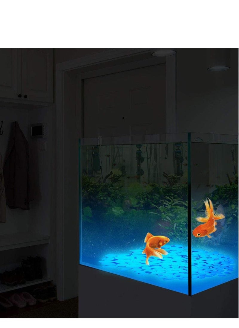 SYOSI - Glowing Pebbles, Glow in the Dark Stones Rocks Luminous Cobblestones for Garden Walkways Decoration, Aquarium Fish Tank Park Ornaments Backyard Driveway Decorative 100Pcs Blue - Image 1