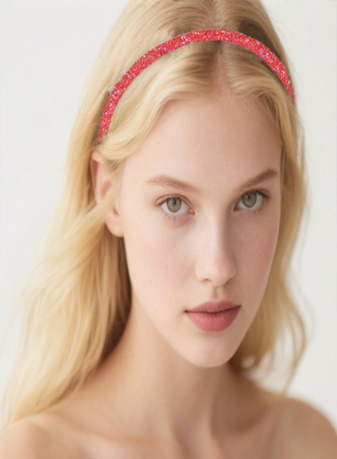 شيما أطواق شعر لامعة مرصعة بالكريستال من زيما للنساء والفتيات، إكسسوارات شعر عصرية متعددة الألوان، تصميم مانع للانزلاق، عبوة من 12 قطعة - Image 3