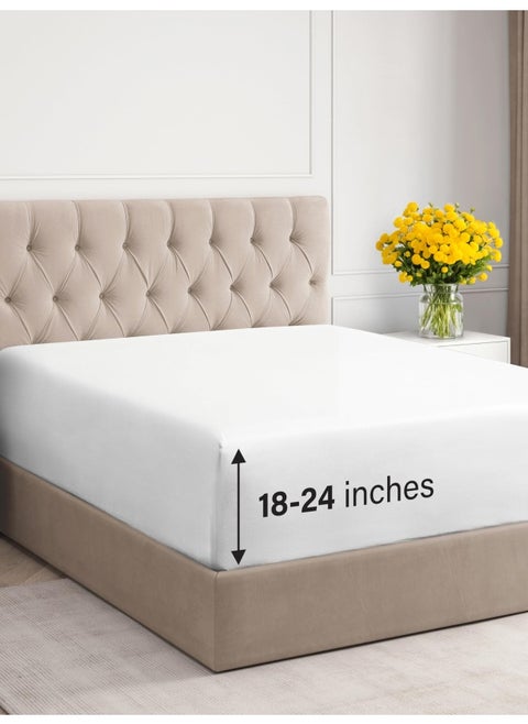 Extra Deep Pocket Fitted Sheet Single Fitted Sheet Only Extra Deep Pockets King Size Sheets Fits 18 In To 24 In Mattress Extra Deep King Fitted Sheet Deep Pockets That Actually Fits Mattress