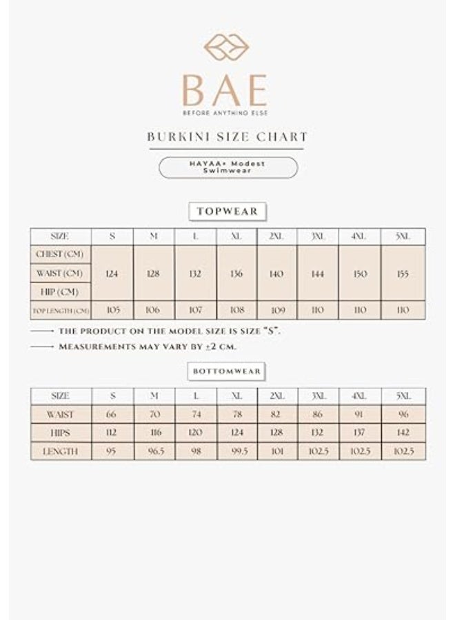 BAE - before anything else Hayaa, Black with Orange Stripes Knee Length Full Coverage Muslim Burkini Swimwear - Image 4