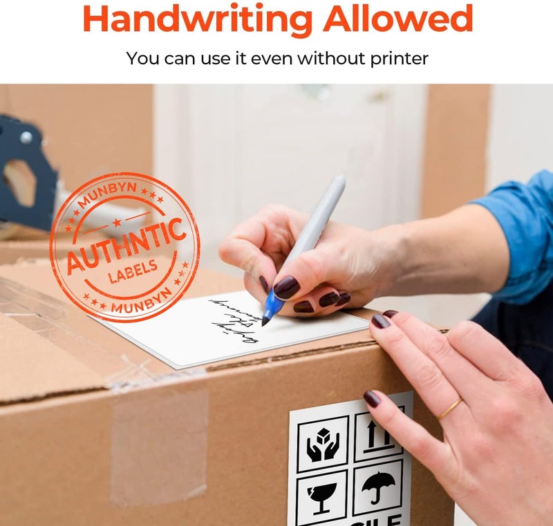 MUNBYN 4x6 Inch Direct Thermal Labels, 1000 Labels/2 Stacks(500 Pcs per Stack), Fanfold Shipping Label Paper for Thermal Printers, Permanent Adhesive Mailing Postage Labels for Shipping Packages - Image 4