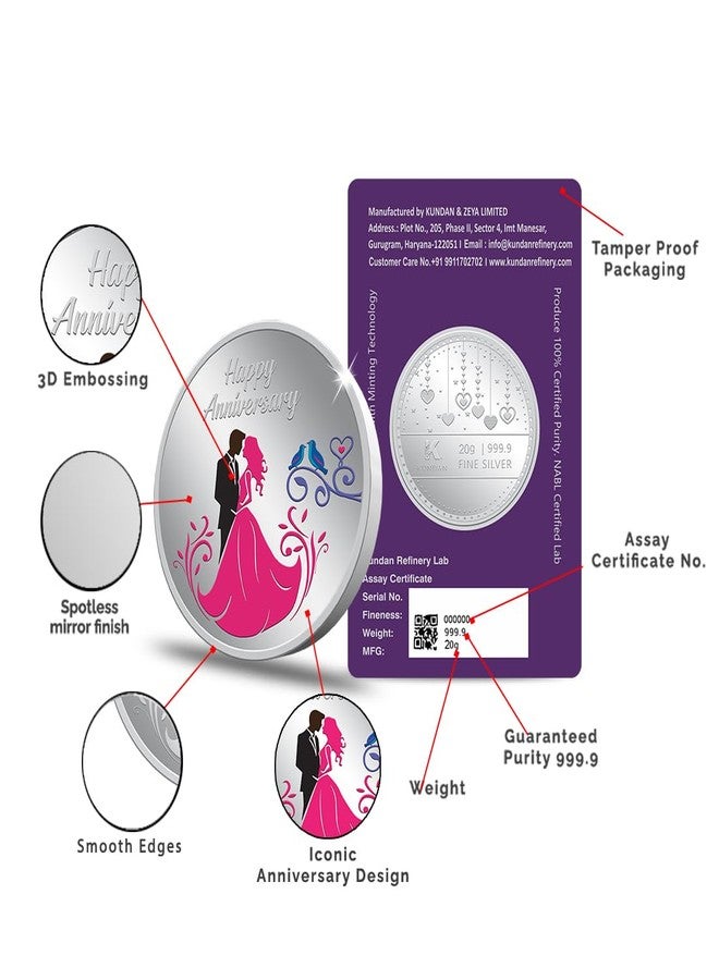 KUNDAN 20G Silver anniversary color Coin KR369 (999.9) - Image 4