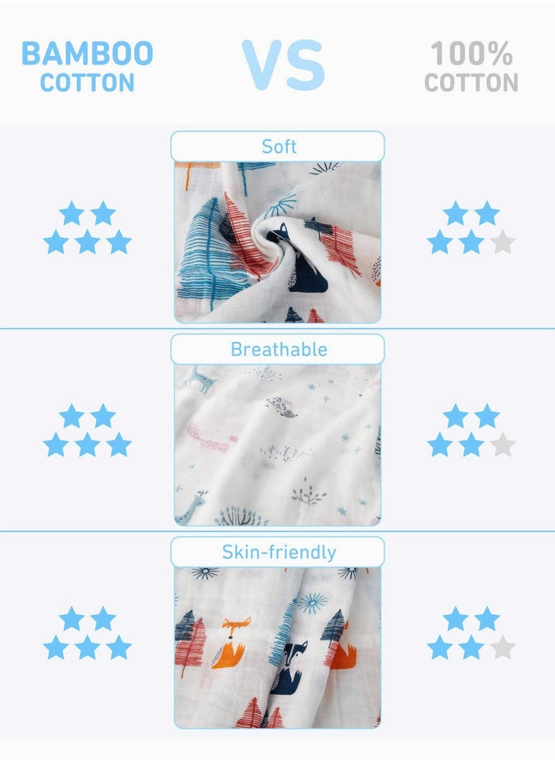 Y&D Baby Muslin Swaddle Blanket - Set of 3, Forest Fox Giraffe  - Image 5
