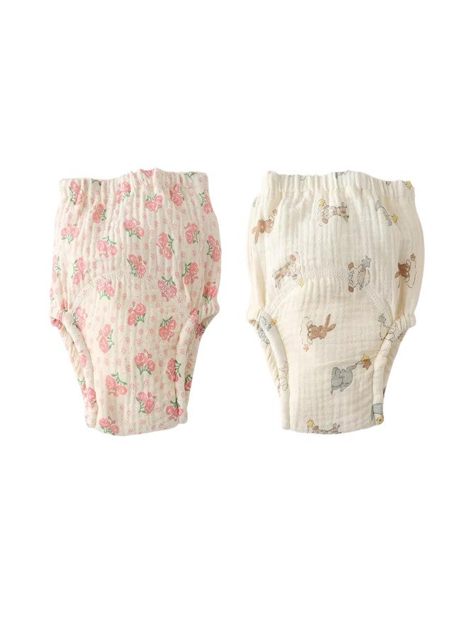 ASJAR Baby Cotton Muslin Diaper | Reusable Cloth Diaper with Soft Elastic Fit | Daily Use | Pack of 2 | Size : L | Multicolor | - Image 1