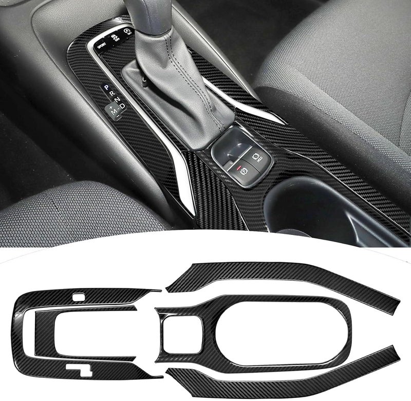 Bilisin Carbon Fiber Pattern Stainless Steel Gear Shift Knob Panel Cover for Toyota Corolla 2019-2023 - Image 1