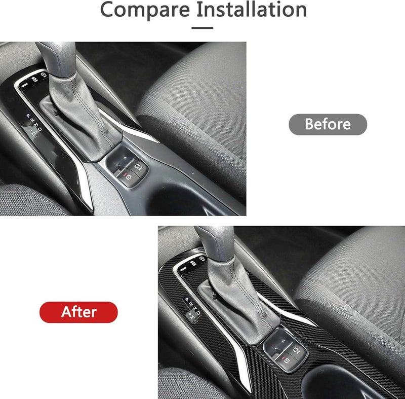 Bilisin Carbon Fiber Pattern Stainless Steel Gear Shift Knob Panel Cover for Toyota Corolla 2019-2023 - Image 5