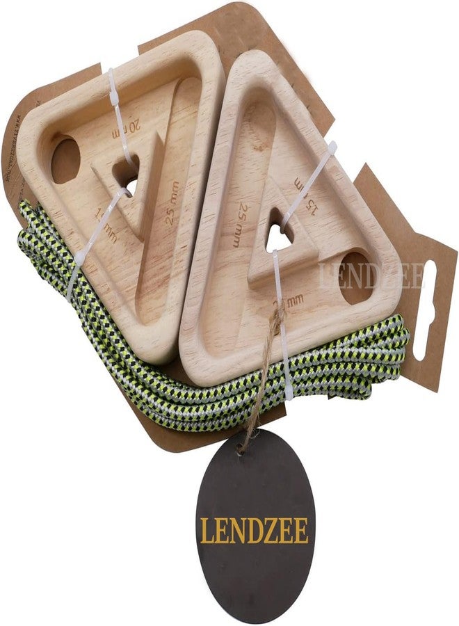 LENDZEE مقابض تسلق خشبية من ليندزي لتدريب تسلق الصخور - أداة لتقوية قبضة الأصابع للتمارين المنزلية، متوافقة مع قضبان السحب، مثالية للمتسلقين من جميع المستويات - Image 2