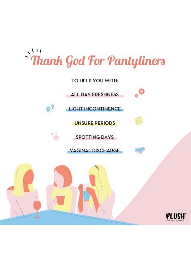 Plush Ultra Thin Panty Liners For Women Daily Use, 40 Liners 150Mm - Pack Of 2 | Pure Us Cotton Liner Pads For Rash Free Periods | Soft Cotton Surface For Comfort On Non-Period Days - Image 2