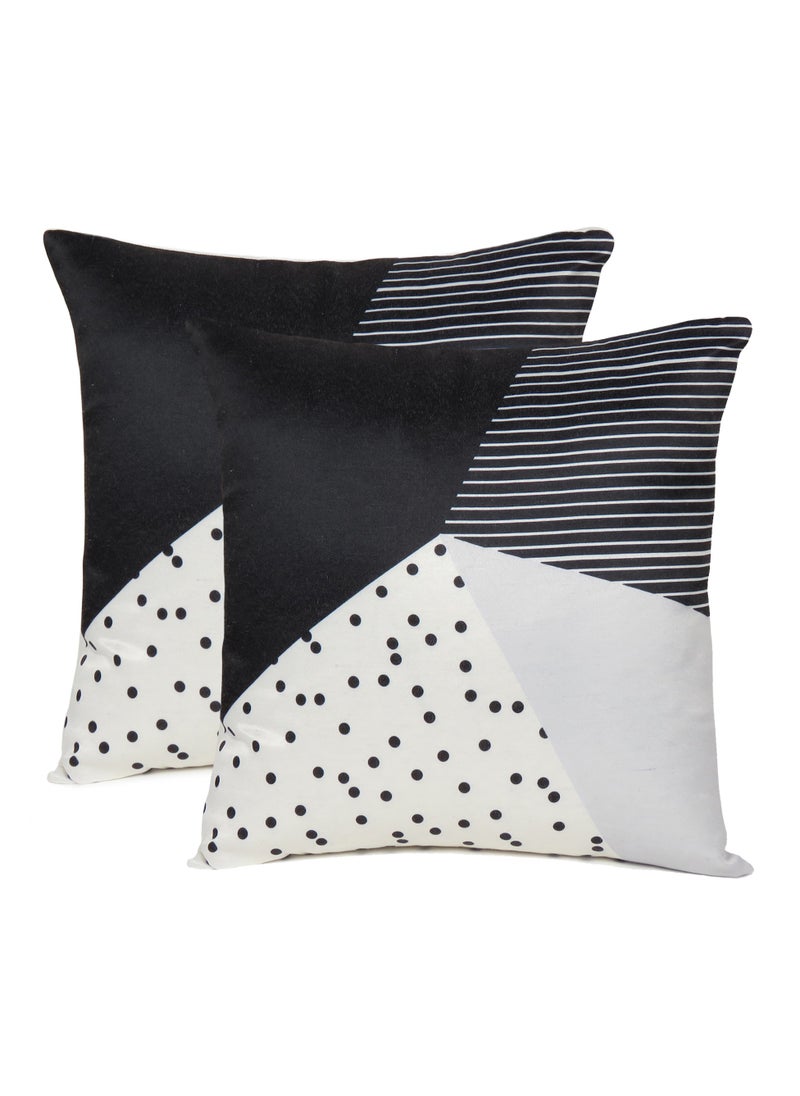 Oussum Stripe Decorative Black Throw Pillow Case Pack of 2 For Living Room Office Chair Car Seat Home Bedroom Sofa Home Decoration (16 X 16 Inch)  - Image 1