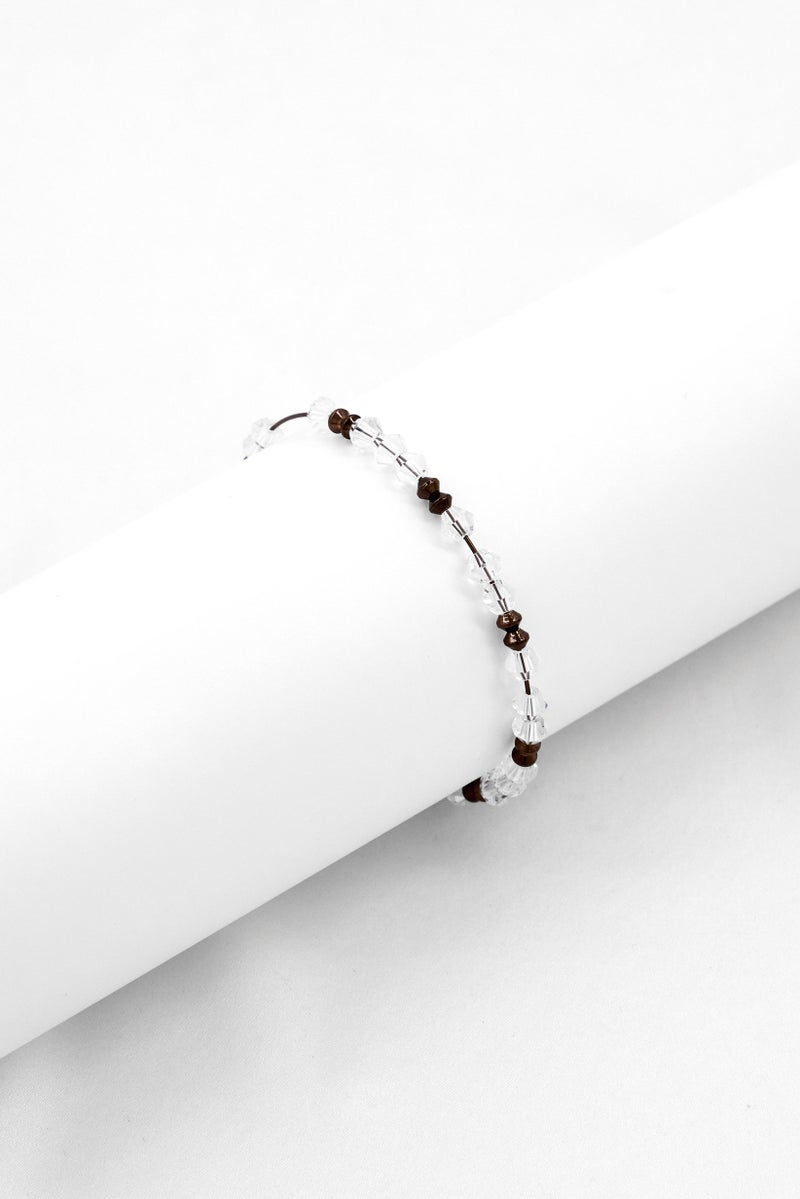 ALEX AND ANI Women Crystal Bicone Bracelet, Chocolate - Image 1