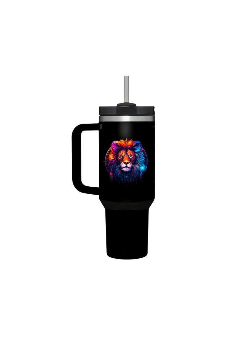 PRINTSHOP4ME - Zodiac Tumbler Mug With Lid And Straw 1.2L Insulated Reusable Stainless Steel Tumbler Mug|Leak Proof Mug|Summer Winter Drinkware,Outdoor Travel Mug - Image 1
