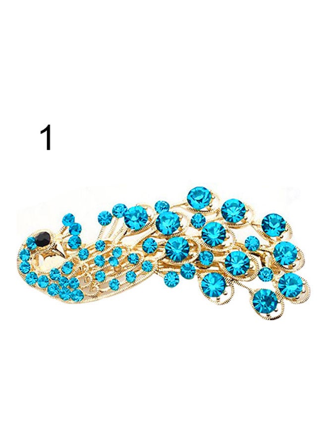 NIBEMINENT Elegant Peacock Design Shiny Rhinestone Hairpin Multicolor 6.5x2.5cm - Image 4