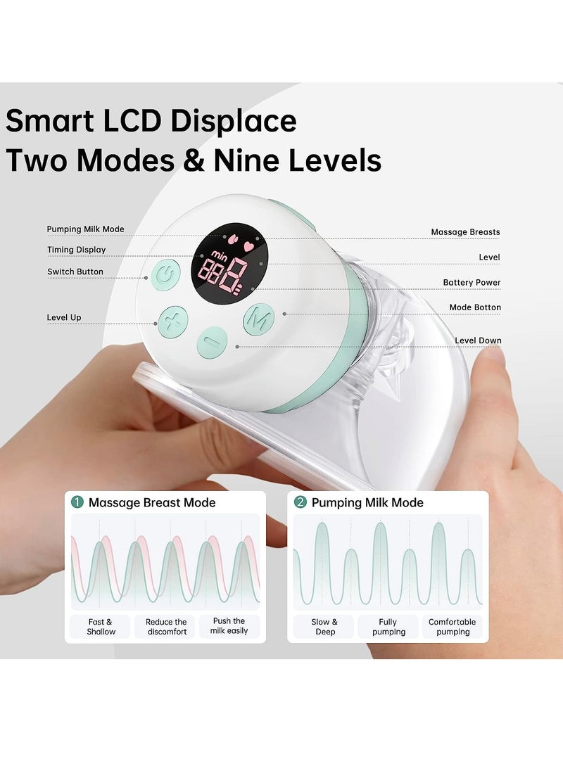 Gonice Breast Pump, Electric Hands-Free Breast Pumps with 2 Modes, 9 Levels, LCD Display, Memory Function Rechargeable  - Image 4