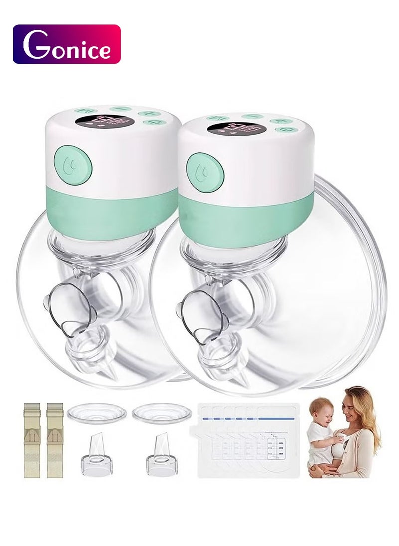 Gonice Breast Pump, Electric Hands-Free Breast Pumps with 2 Modes, 9 Levels, LCD Display, Memory Function Rechargeable  - Image 1