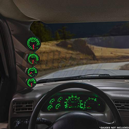 GlowShift Tan Quad Pillar Gauge Pod Compatible with Ford Super Duty F-250 F-350 Power Stroke 1999-2007 - Factory Color Matched - ABS Plastic - UV Protected - Mounts (4) 2-1/16" (52mm) Gauges - Image 2