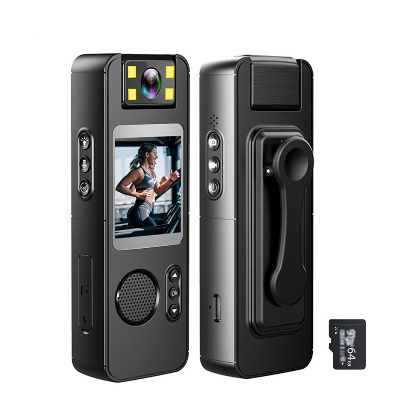 Body Camera: 1080P Video With 180° Rotatable Lens - WiFi Two-Way Audio Body Cam With 64GB TF Card, 1000mAh Battery, LED Fill Lights, Backside Clip for Law Enforcement, Delivery, Outdoor Activities - Image 1