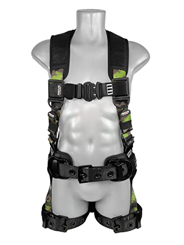 FRONTLINE FALL PROTECTION Frontline 110CTB-CF-S Combat™ Lite Camouflage Full Body Harness (Size:S) | Suspension Trauma Straps| Green Camouflage Style| OSHA & ANSI Compliant - Image 1
