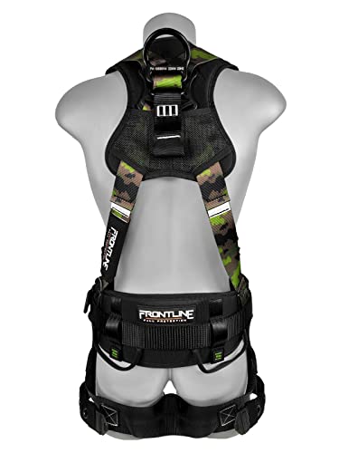 FRONTLINE FALL PROTECTION Frontline 110CTB-CF-S Combat™ Lite Camouflage Full Body Harness (Size:S) | Suspension Trauma Straps| Green Camouflage Style| OSHA & ANSI Compliant - Image 3