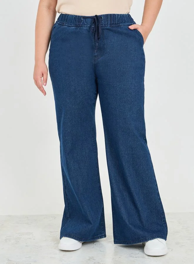 ستايلي Mid Rise Wide Leg Jeans