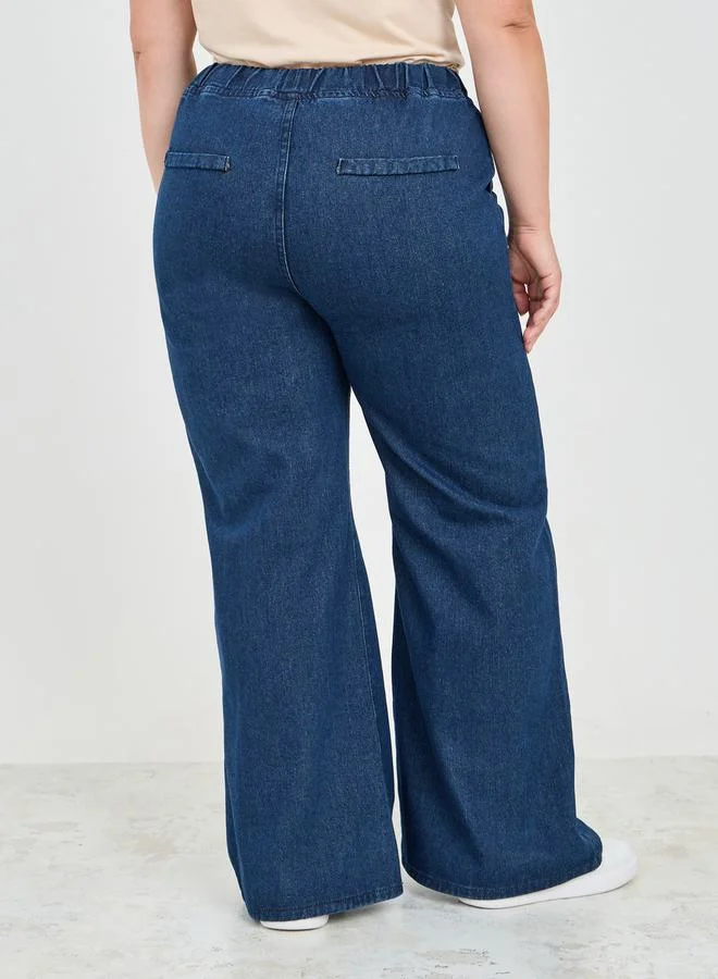 ستايلي Mid Rise Wide Leg Jeans