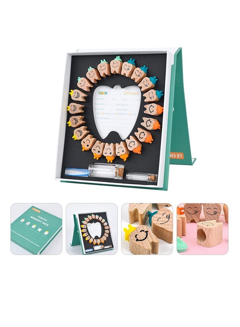 Excefore صندوق جنية الأسنان، 1 مجموعة لاحظ تخزين الحفاظ على الأسنان، حامل الأسنان للأطفال تذكار، صندوق حافظة الأسنان هدية، حامل صندوق أسنان الأطفال، صندوق أسنان من الخشب للأطفال - Image 2