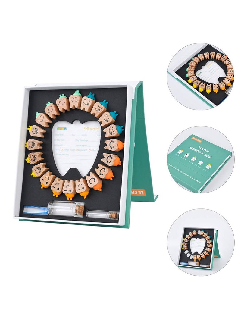 Excefore صندوق جنية الأسنان، 1 مجموعة لاحظ تخزين الحفاظ على الأسنان، حامل الأسنان للأطفال تذكار، صندوق حافظة الأسنان هدية، حامل صندوق أسنان الأطفال، صندوق أسنان من الخشب للأطفال - Image 3