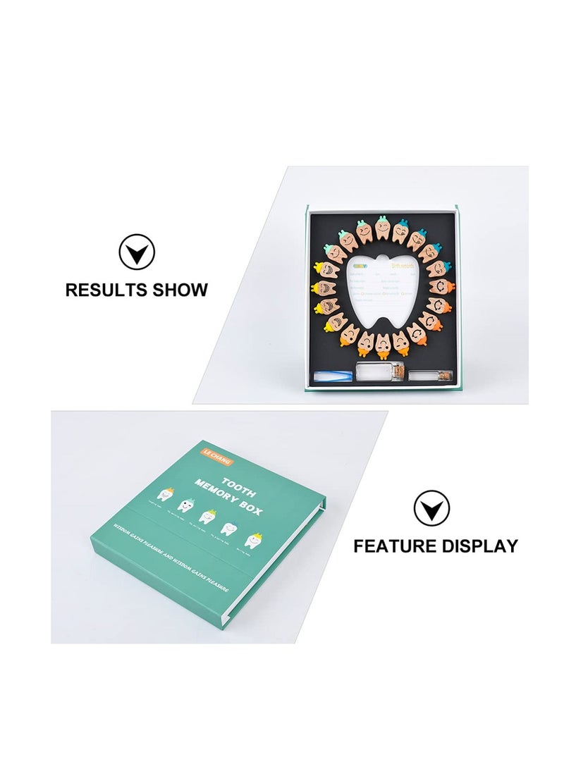 Excefore صندوق جنية الأسنان، 1 مجموعة لاحظ تخزين الحفاظ على الأسنان، حامل الأسنان للأطفال تذكار، صندوق حافظة الأسنان هدية، حامل صندوق أسنان الأطفال، صندوق أسنان من الخشب للأطفال - Image 4
