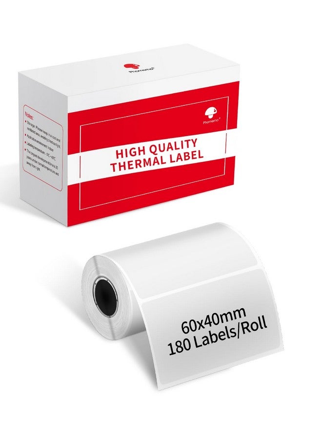Phomemo Thermal Transparent Label Paper 60X40Mm Compatible For Phomemo M220 Label Maker Black On Clear 180 Labels/Roll - Image 1