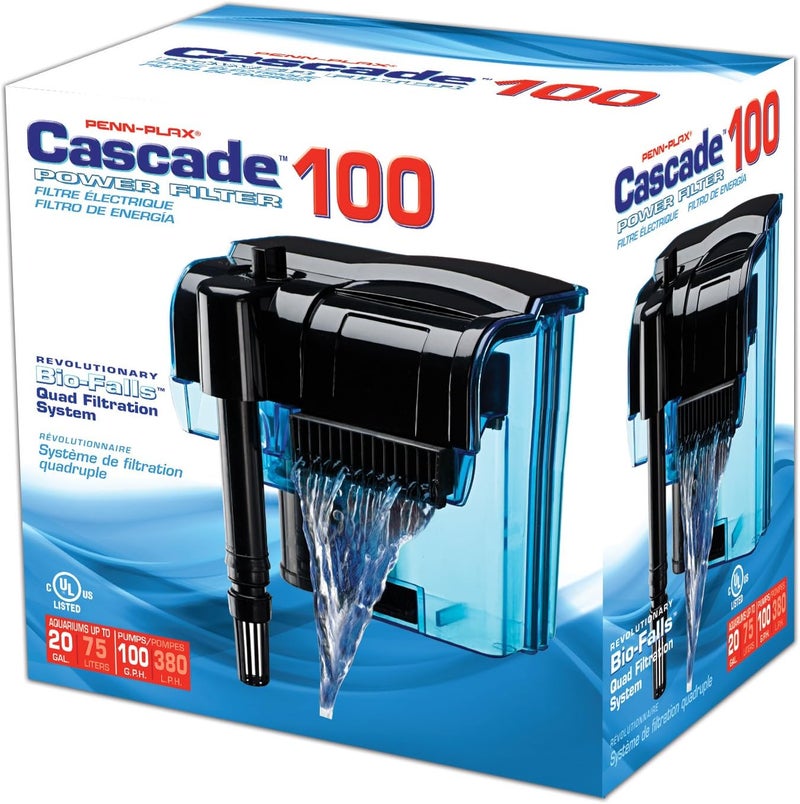 Penn Plax Penn-Plax Cascade 100 Power Filter - Efficient Hang-On Filter for Freshwater and Saltwater Aquariums - Image 3