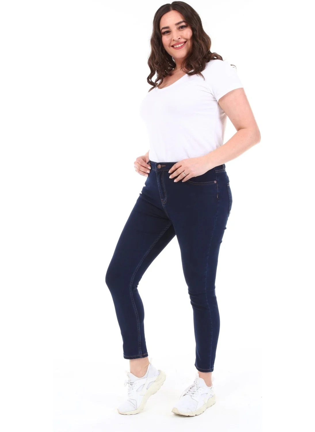 سيدي دينيم Women's Parlament Blue High Waist Jeans Skinny Fit Jeans Plus Size - C597