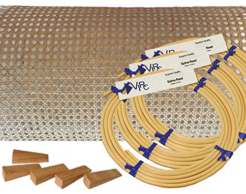 VIRC Pressed Cane Webbing Kit 12 Fine Open Mesh with splines Wedges and Instructions - Image 2