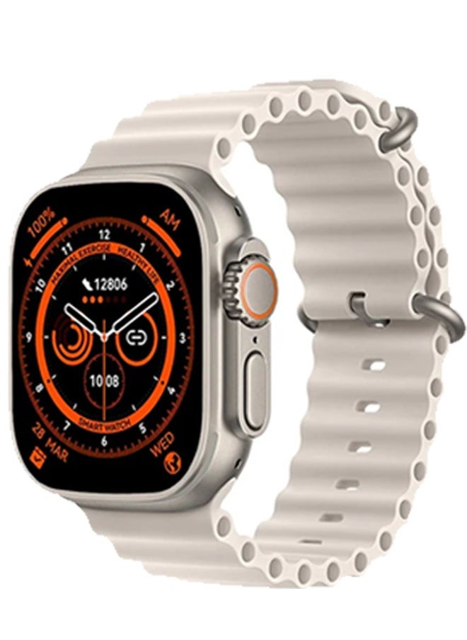 Hiwatch PRO Multi Functional Super Fast Wireless Charging Smart Watch Ultra T900 Ultra Silver  - Image 1