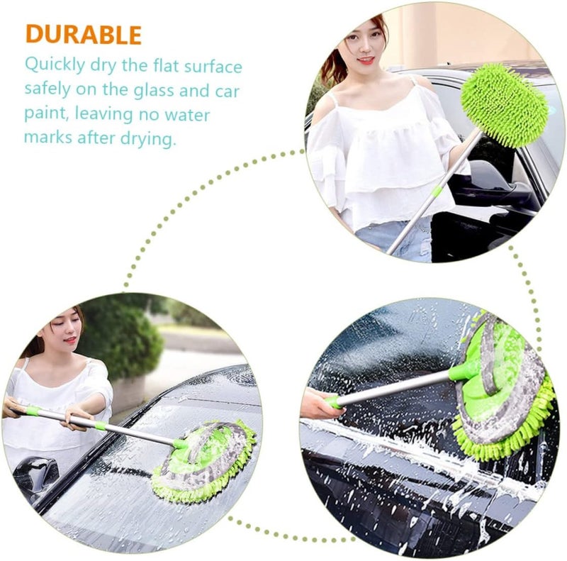 Gatuida Telescopic Car Wash Mop Vehicle Cleaning Tool Chenille Head Effortless Reach for High Surfaces Wet Dry Use - Image 3