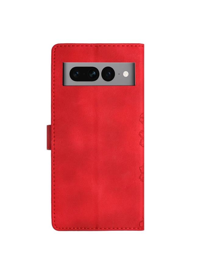 Green Tiger Case For Google Pixel 7 Pro 5G Cherry Blossom Butterfly Skin Feel Embossed PU Phone Case - Image 3