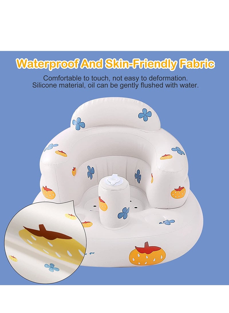 Excefore Baby Inflatable Seat for Sitting up 3 Months Infant Air Pump Back Support Sofa Built in Pump Baby Support Seat Summer Toddler Chair for Sitting up Baby Shower Chair Boys Girls Gifts  - Image 4
