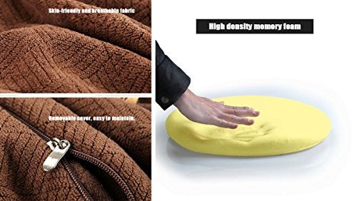 Sigmat Memory Foam Seat Cushion Anti-slip Soft Round Stool Cushion Chair Pad 16 Inch Grey - Image 3