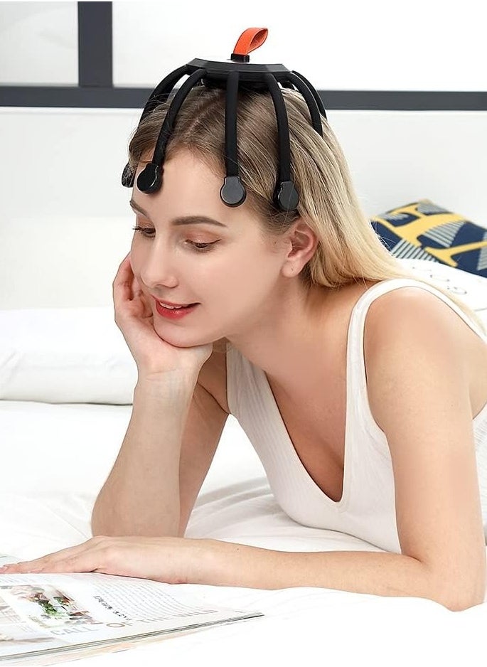 MDHL - Rechargeable 10-Motor Scalp Massager for Stress Relief and Better Sleep - Hands-Free 360 Degree Massage Coverage - Image 1