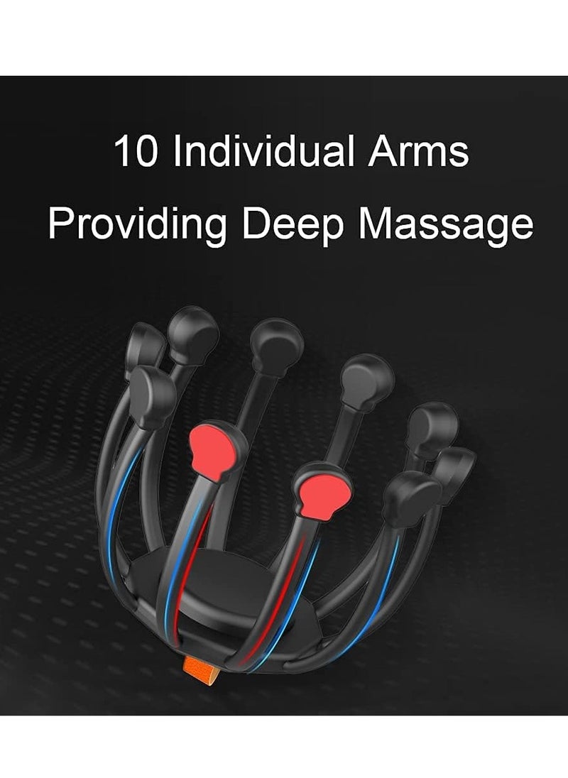MDHL - Rechargeable 10-Motor Scalp Massager for Stress Relief and Better Sleep - Hands-Free 360 Degree Massage Coverage - Image 1