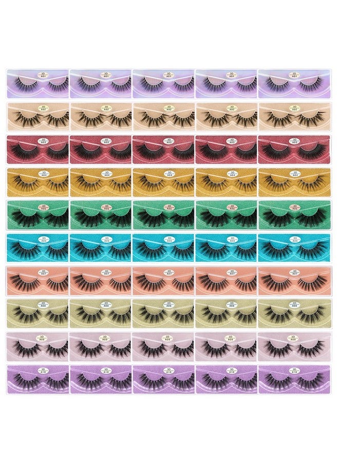 FARRED - FARRED Wholesale Faux Mink Lashes Bulk 50 Boxes 10 Styles Eyelashes Volume Lashes 10 Portable Individual Boxes 10-20mm Mixed Natural Look Lash 3D False Eyelashes - Image 1