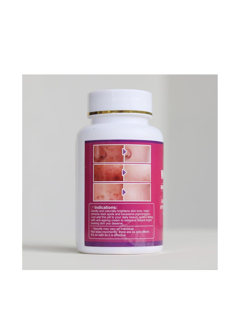 Wins Town Skin Whitening Tablet, 8000mg Glutathione, Skin Lightening Supplement, Dark Spots, Melasma and Acne Scar Remover, 60 Tablets - Image 3