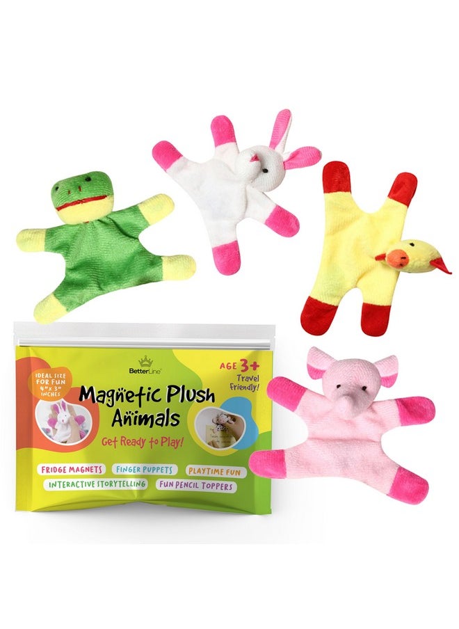 BETTERLINE Fun and Educational Animal Fridge Magnets for Kids -Soft Plush Magnetic Animal Characters for Learning and Play, Fridge Toys for Toddlers 1-3, Board Magnets, Locker Buddies  - Image 1