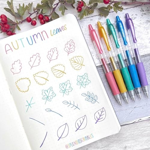 Pilot G2 Premium Metallics Gel Pens, Gel Roller Pens, Fine Point 0.7 mm Assorted Colors Pack of 8 - Image 4